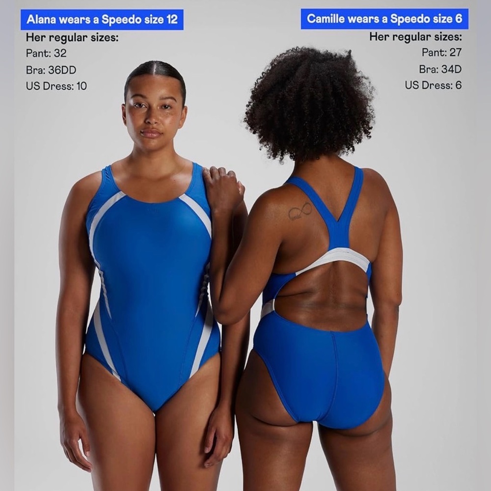 Speedo Swimsuit One Piece Creora Highclo Quantum Splice High Cut Black 12 NWT - Picture 5 of 10